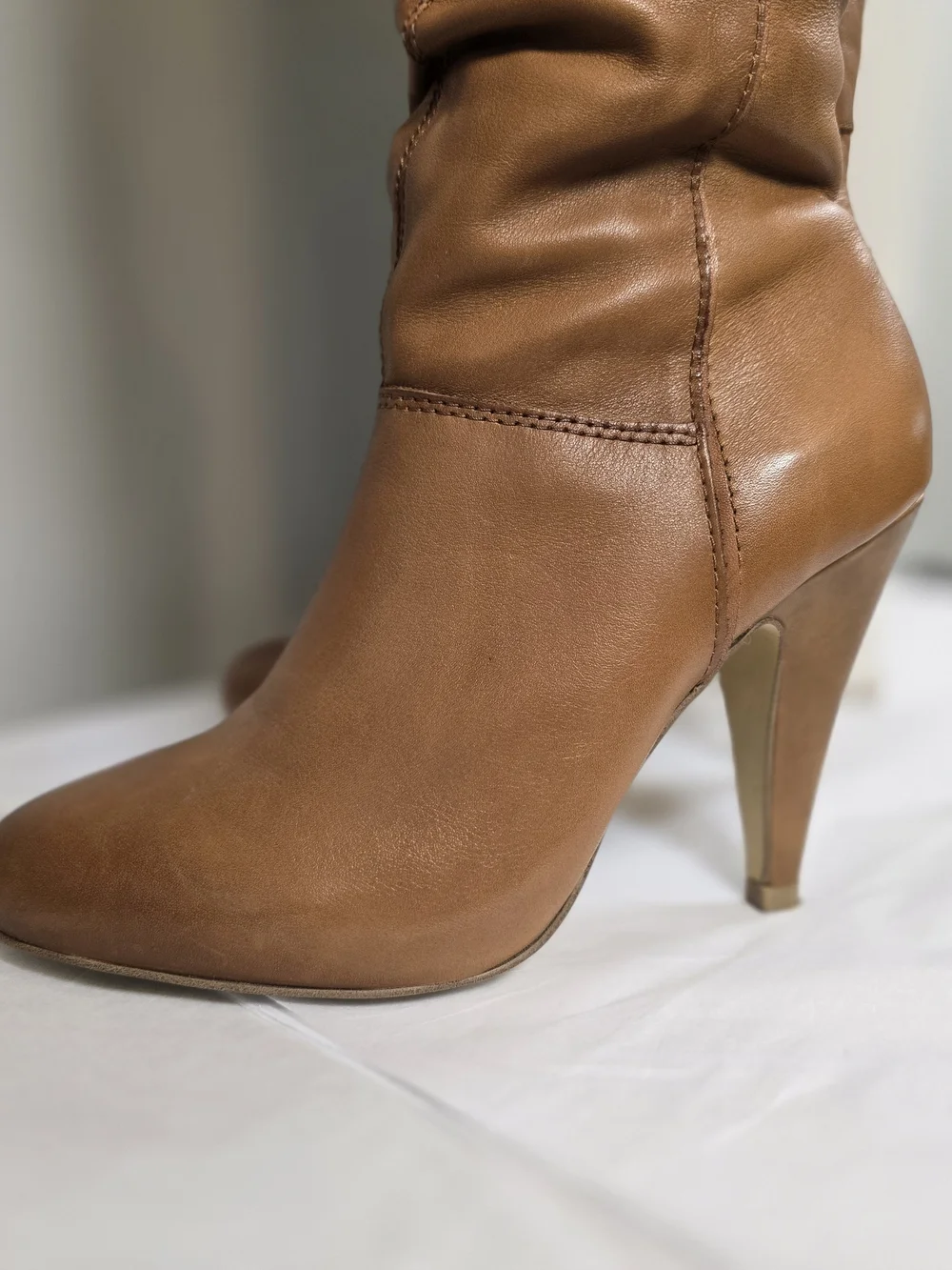 ALDO Women's Tan Leather Over-the-Knee Heeled Boots